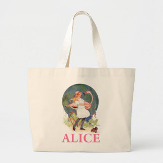 BOLSA TOTE GRANDE ALICE E FLAMINGO DE PINK JOGAM CROQUET