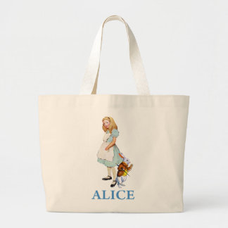 Bolsa Tote Grande Alice e o Coelho Branco na Terra das Maravilhas