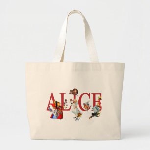 BOLSA TOTE GRANDE ALICE NO PAÍS DE AS MARAVILHAS E AMIGOS