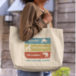 Bolsa Tote Grande Alimentados por plantas Vegan animais alimentados<br><div class="desc">Este design pode ser personalizado na área fornecida pela alteração da foto e/ou do texto. Ou pode ser personalizado clicando em Personalizar este Modelo e, em seguida, escolhendo o clique para personalizar mais a opção e excluir ou alterar a cor do plano de fundo, adicionar texto, alterar a cor ou...</div>