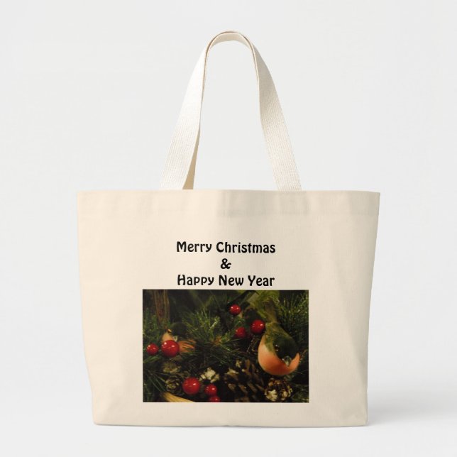 Bolsa Tote Grande Almofada Com Aves (Frente)