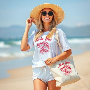 Bolsa Tote Grande Aloha Bass-Hawaiian Cherry Red