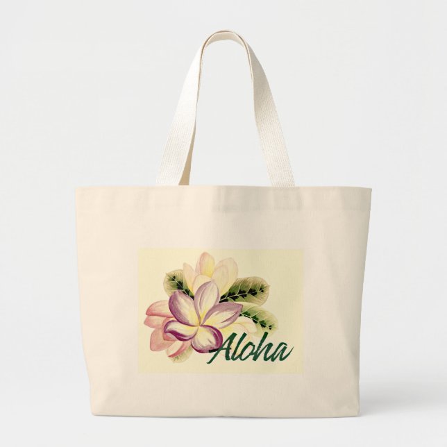 Bolsa Tote Grande Aloha Plumeria (Frente)