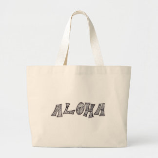Bolsa Tote Grande Aloha saco preto e branco