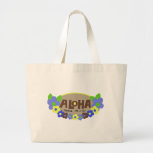 Bolsa Tote Grande Aloha significa Hello Hawaiian Floral