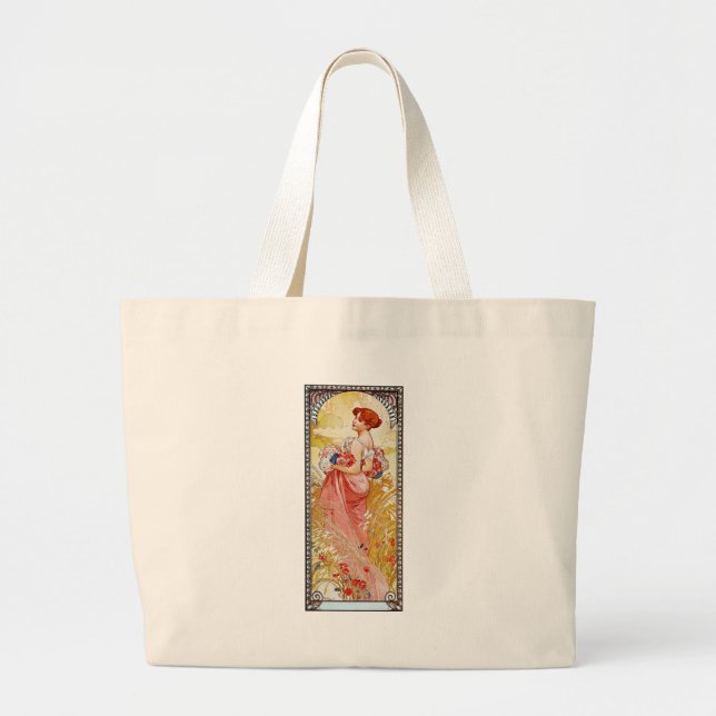 Bolsa Tote Grande Alphonse Mucha Summer (Frente)