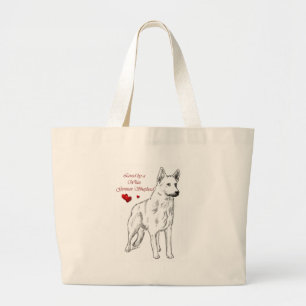 Bolsa Tote Grande Amado por um german shepherd branco