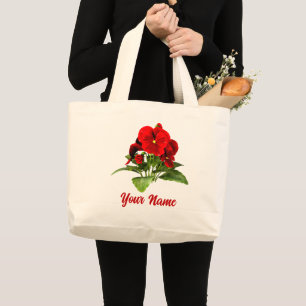Bolsa Tote Grande Amante de Pensamentos Florais Personalizado