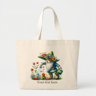 Bolsa Tote Grande Amantes de jardinagem de gnomos