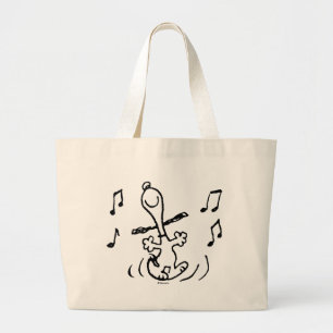 Bolsa Tote Grande Amendoins   Snoopy Dancing