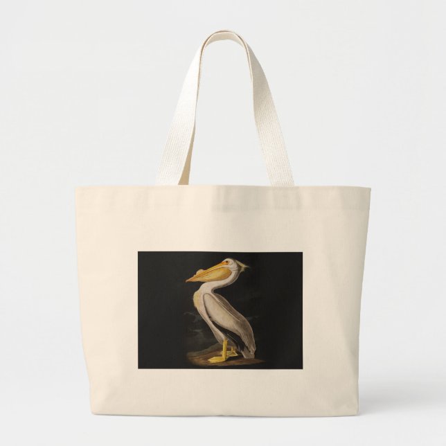 Bolsa Tote Grande América do Pássaro Pelicano Branco da Audubon (Frente)