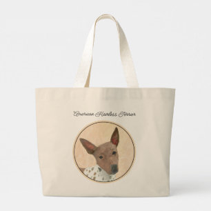 Bolsa Tote Grande American Hairless Terrier Tan Pinting Art