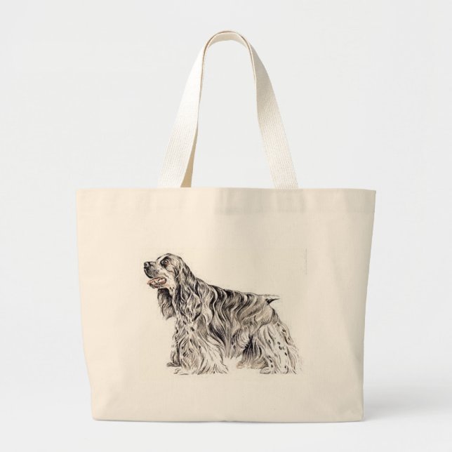 Bolsa Tote Grande Americano cocker spaniel (Frente)