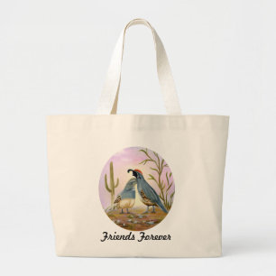 Bolsa Tote Grande Amigo das codorniz de Gambel para sempre