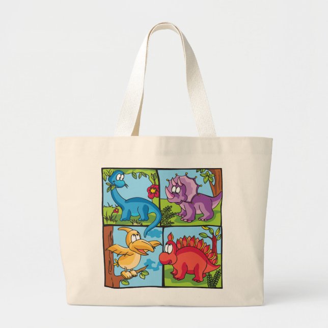 Bolsa Tote Grande Amigos Dino (Frente)