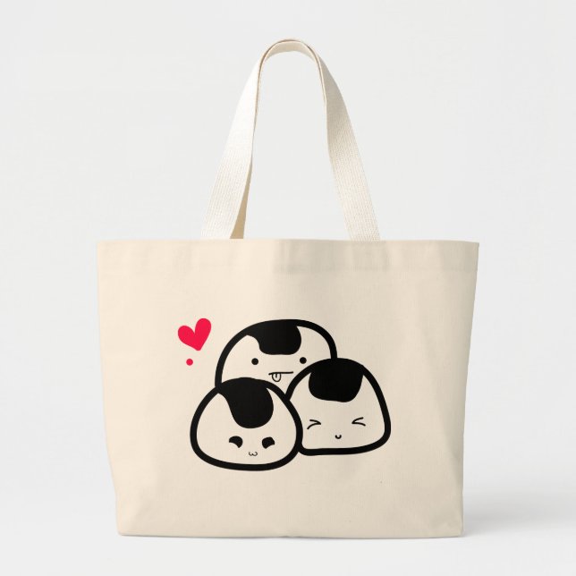 Bolsa Tote Grande amigos do onigiri (Frente)