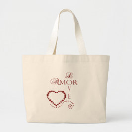 Bolsa Tote Grande Amor Amor Amor Heart Namorados