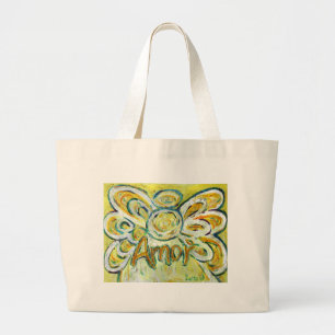 Bolsa Tote Grande Amor Angel Word Art Tote Bag