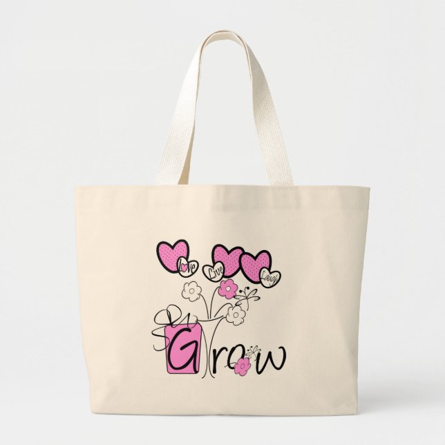 Bolsa Tote Grande Amor ao Vivo Ria Crescer (Frente)