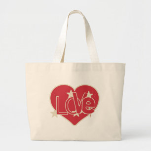 Bolsa Tote Grande Amor Coração e Estrelas