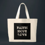 BOLSA TOTE GRANDE AMOR DA ESPERANÇA DA FÉ<br><div class="desc">Amor da esperança da fé.
1 13:13 dos Corinthians
Compartilhe da alegria!</div>