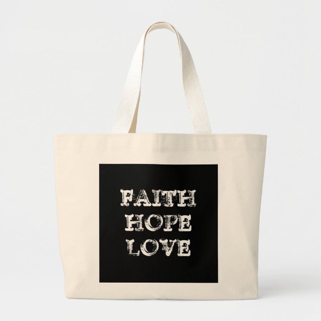 BOLSA TOTE GRANDE AMOR DA ESPERANÇA DA FÉ (Frente)