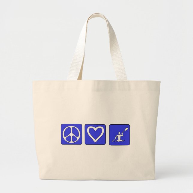 Bolsa Tote Grande Amor da paz que Kayaking (Frente)