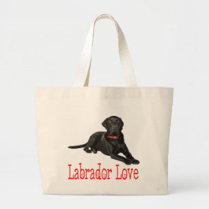 Bolsa Tote Grande Amor de Cão Negro Labrador