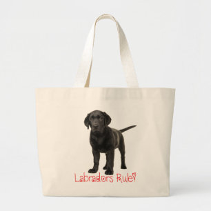 Bolsa Tote Grande Amor de Cão Negro Labrador