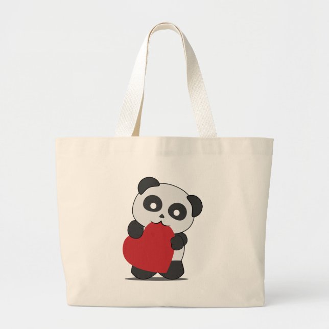 Bolsa Tote Grande Amor de Panda (Frente)