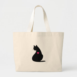 Bolsa Tote Grande Amor do gato preto
