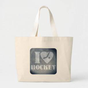 Bolsa Tote Grande Amor do hóquei em gelo
