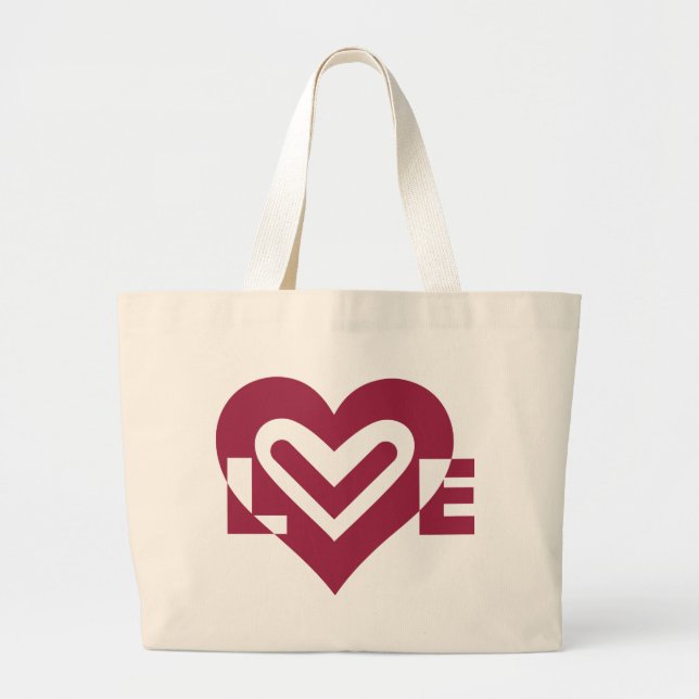 Bolsa Tote Grande Amor por Roxo de Vinho (Frente)