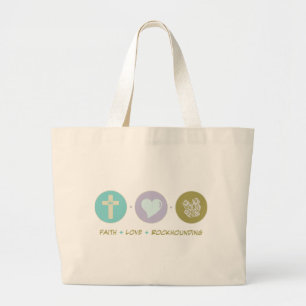 Bolsa Tote Grande Amor Rockhounding da fé