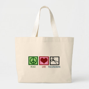 Bolsa Tote Grande Amor Scrapbooking da paz