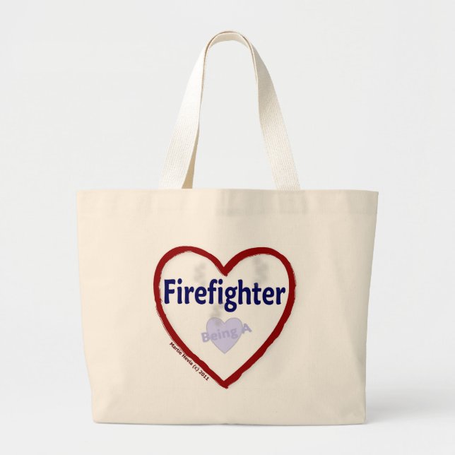 Bolsa Tote Grande Amor Ser Bombeiro (Frente)