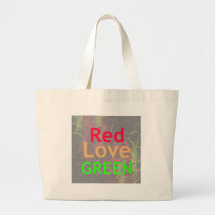 BOLSA TOTE GRANDE AMOR VERDE OURO VERMELHO