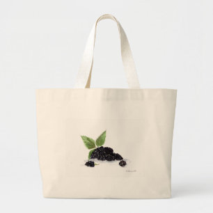 Bolsa Tote Grande Amoras frutas, pintura aquosa