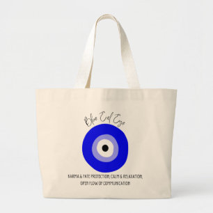 Bolsa Tote Grande Amuleto de Olhos Azuis Mau