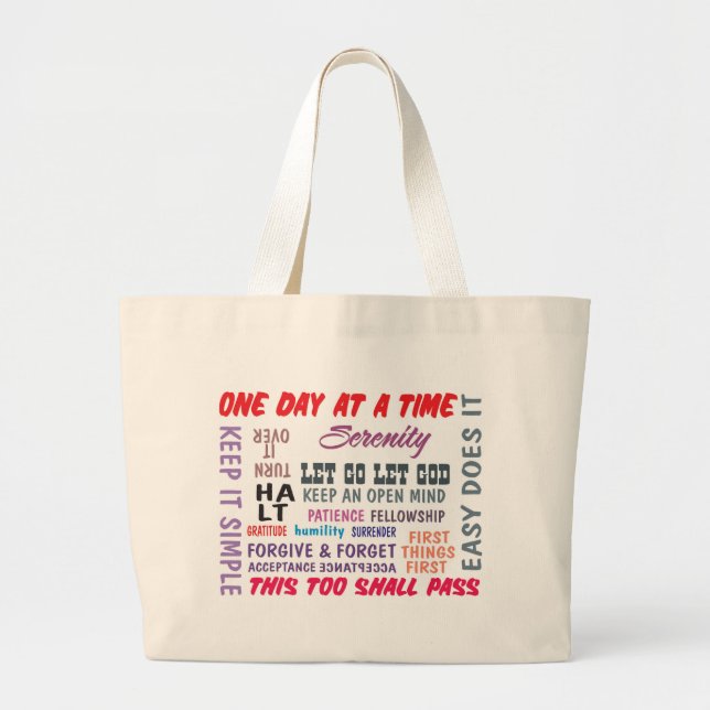 Bolsa Tote Grande an array of aa slogans (Frente)