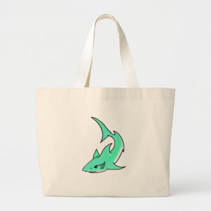 Bolsa Tote Grande animação com sorriso de marta azul-verde-marinheir