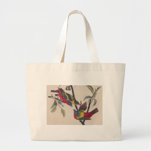 Bolsa Tote Grande Animais Selvagens de Aves Pintadas com Audubon (Frente)