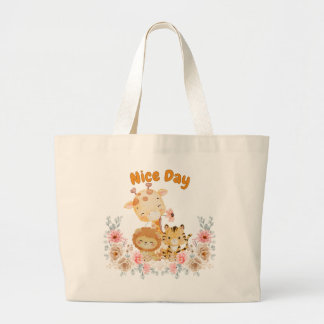 Bolsa Tote Grande Animal Selvagem Fofo