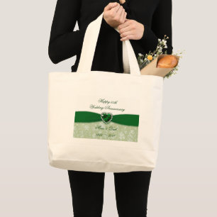 Bolsa Tote Grande Aniversário de casamento do damasco 55th