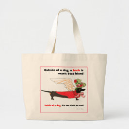 Bolsa Tote Grande Anjo preto do livro do Dachshund de Gulliver