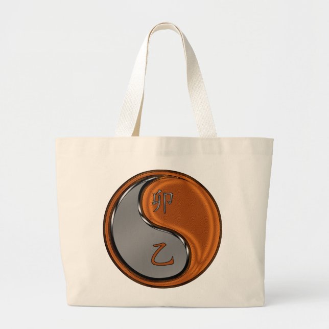 Bolsa Tote Grande Ano do Coelho de Madeira (Frente)