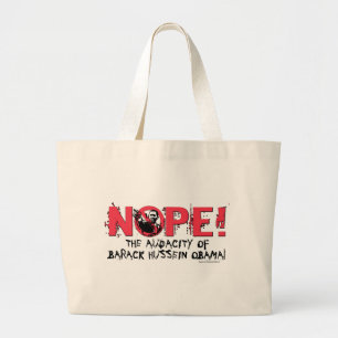 Bolsa Tote Grande Anti Obama engrenagem '08 de Nope