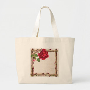 Bolsa Tote Grande Antiguidade Vitorítica Vintage rosa rustica