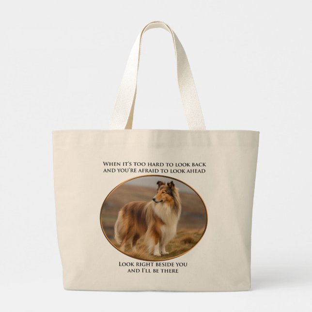 Bolsa Tote Grande Ao Lado De Você Collie (Verso)