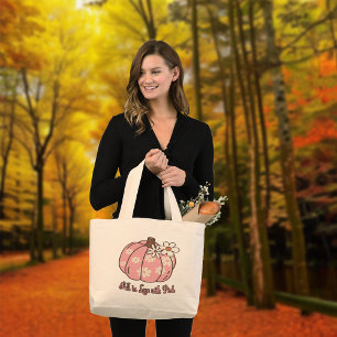 Bolsa Tote Grande Apaixonar-se por Presentes de Queda Rosa